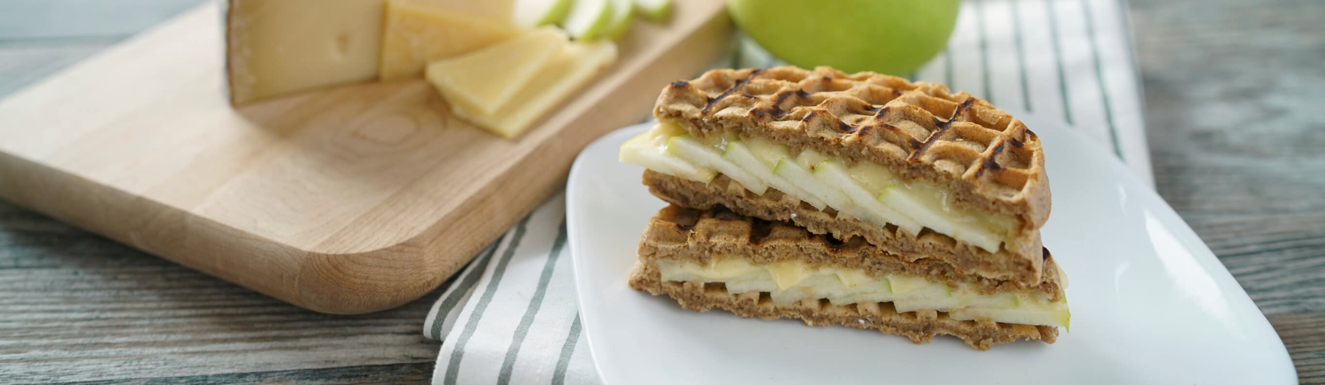 Apple and Gouda Waffle Sandwich