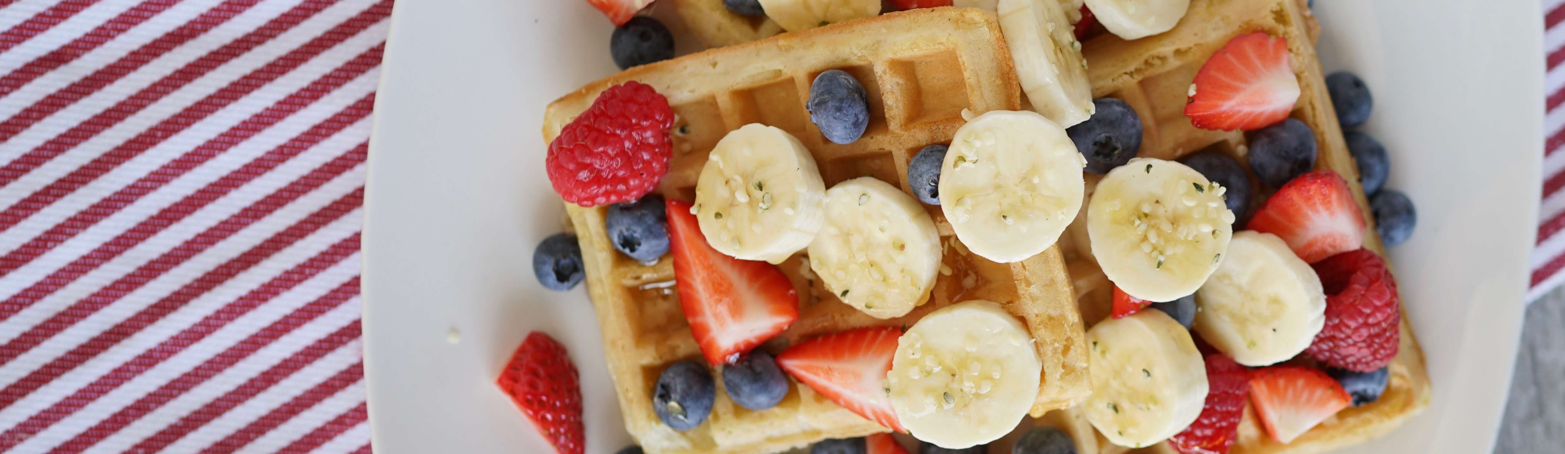 Berry and Banana Belgian Waffles