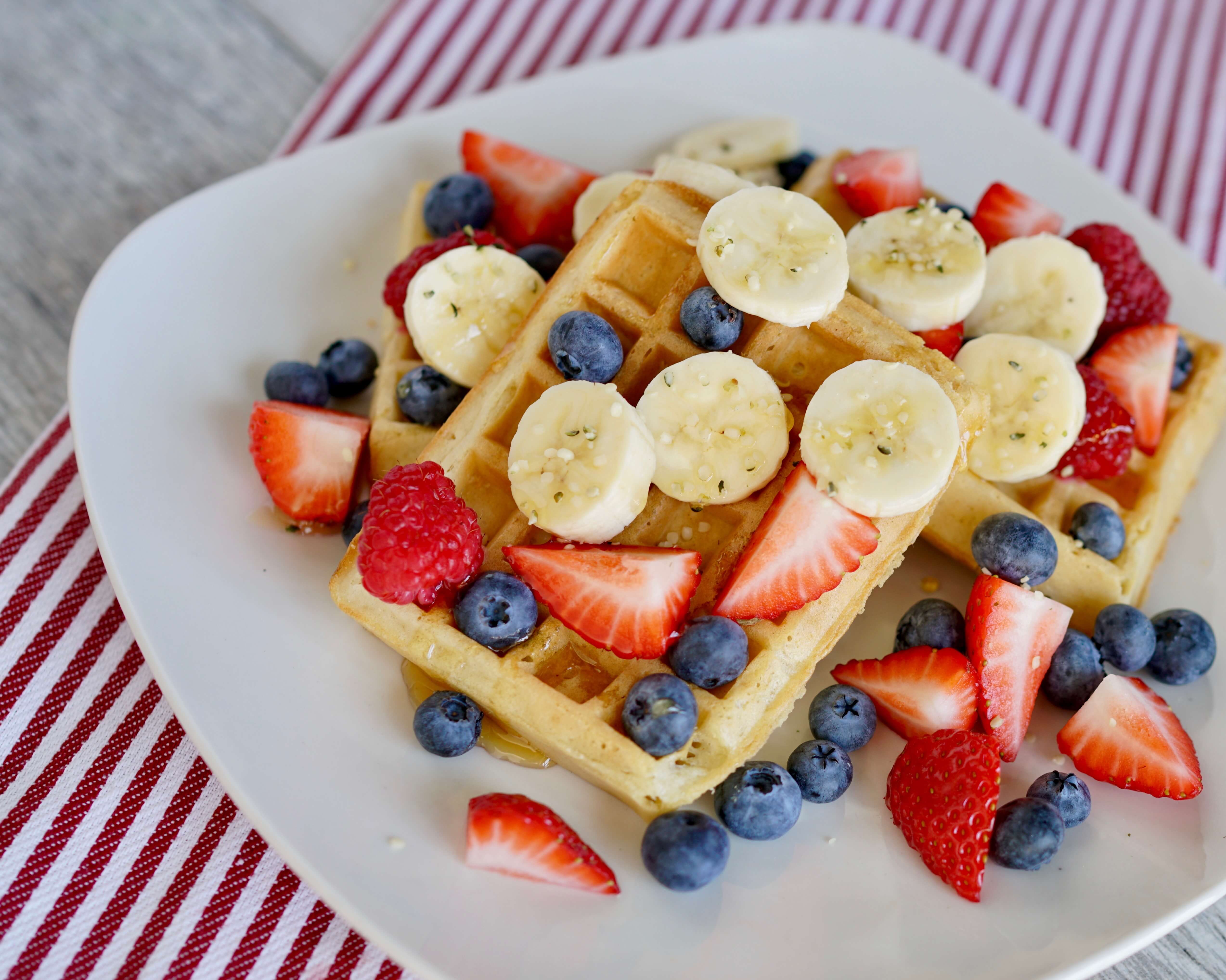 Berry and Banana Belgian Waffles