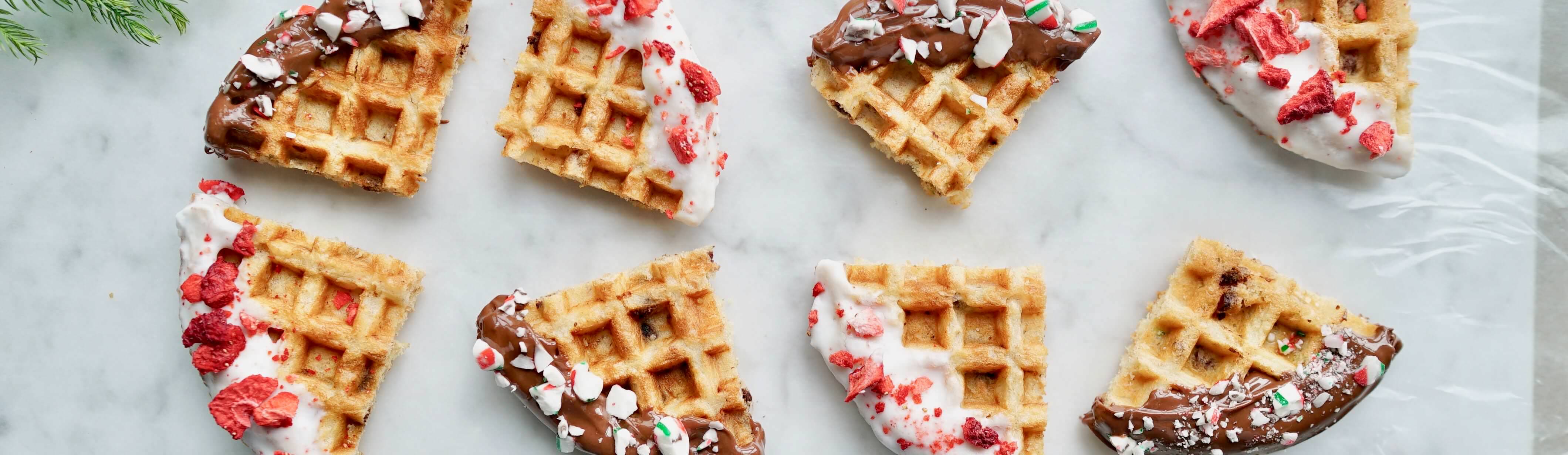 Dipped Holiday Waffle Wedges