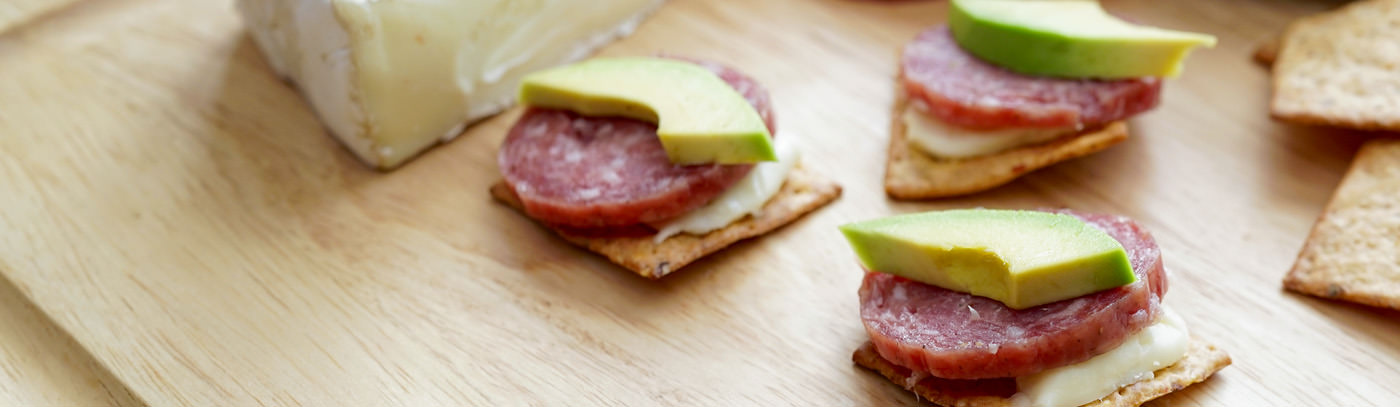Salami, Avocado & Brie Crackers