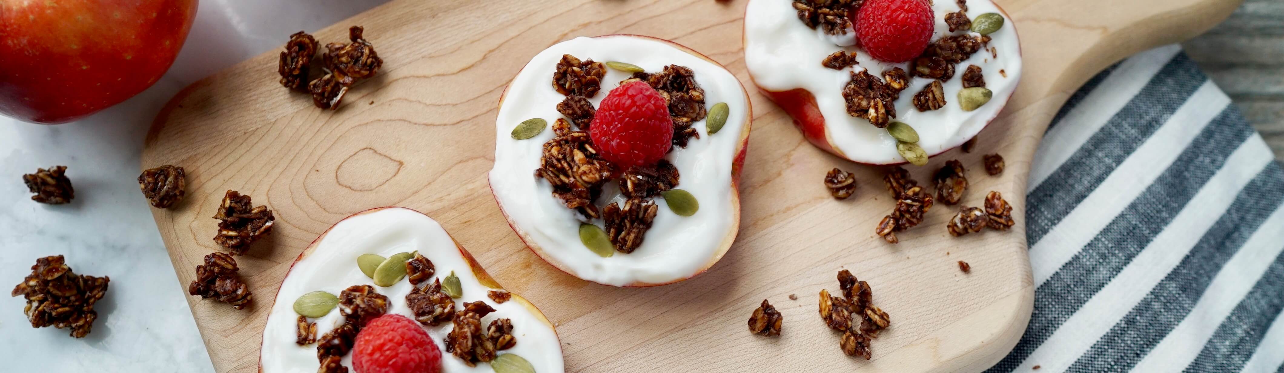 Yogurt and Double Chocolate Granola Apple Cookies